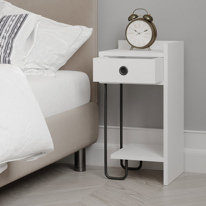 Hanah Home Sirius Right Mesita de Noche Blanca